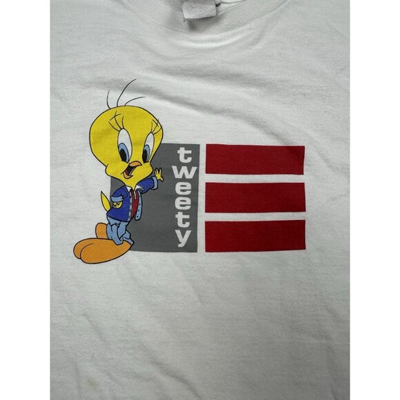 Tweety Looney Tunes‎ Shirt M White Graphic Tee Vintage 1998 - Picture 9 of 12